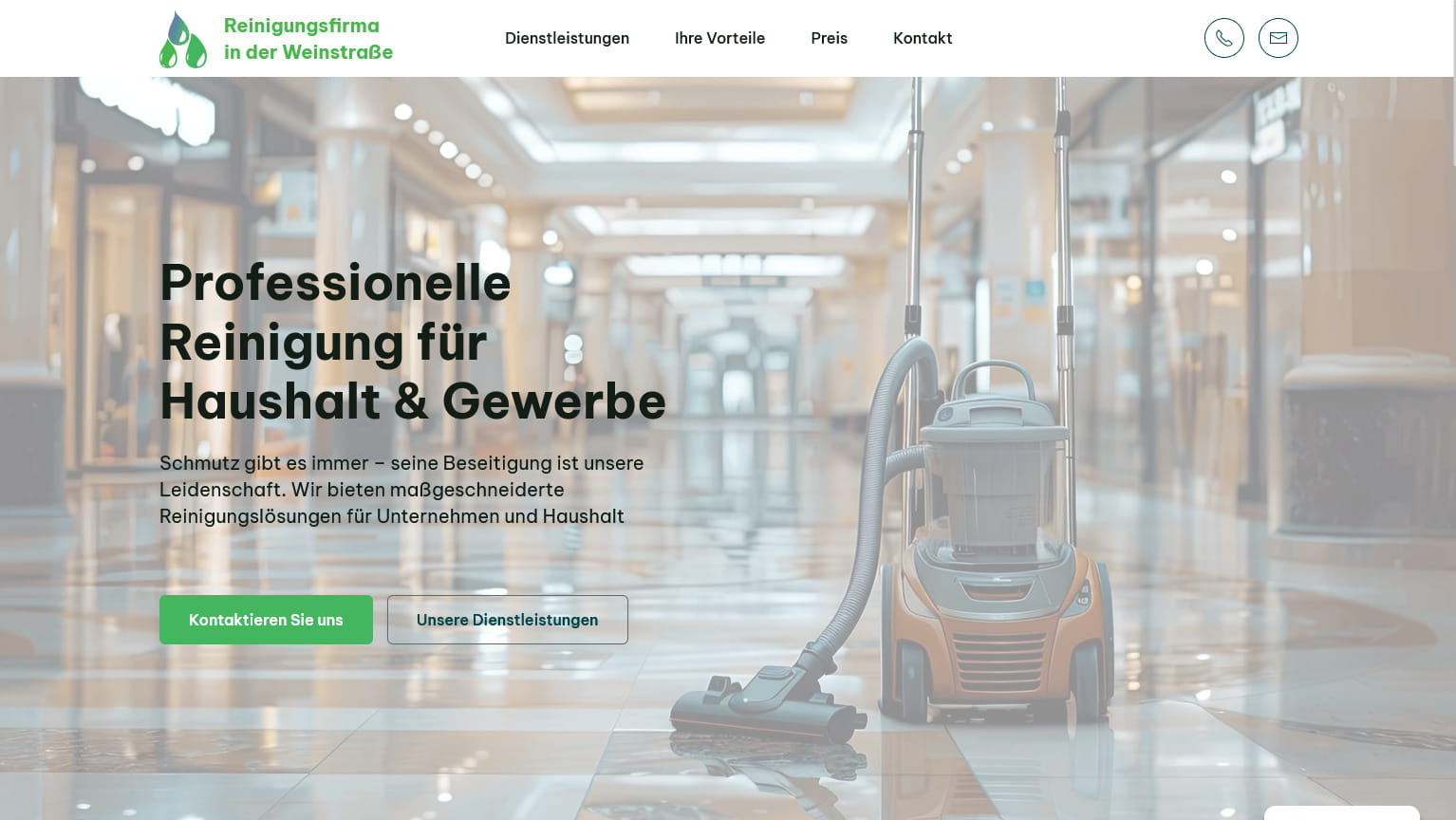 Reinigung in der Weinstrasse